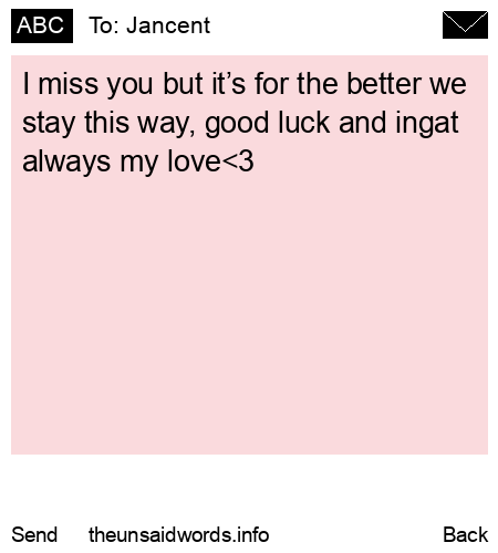 unsent message to Jancent