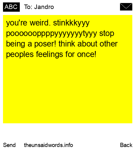 unsent message to Jandro