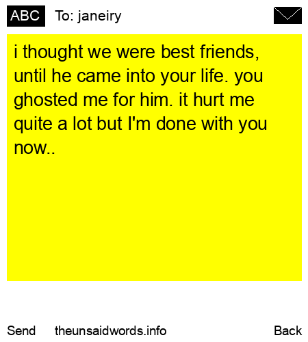 unsent message to janeiry