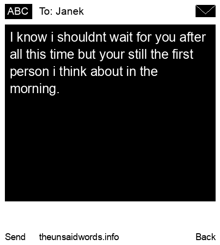 unsent message to Janek