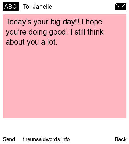 unsent message to Janelie