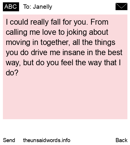 unsent message to Janelly