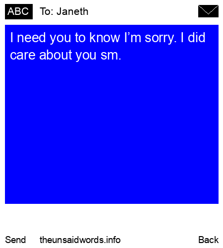 unsent message to Janeth 