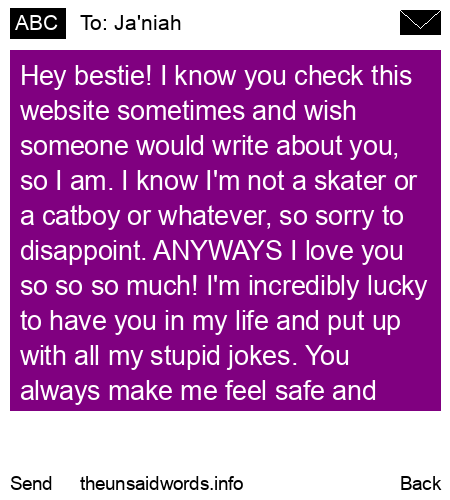 unsent message to Ja'niah