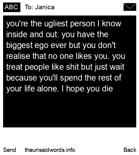 unsent message to Janica
