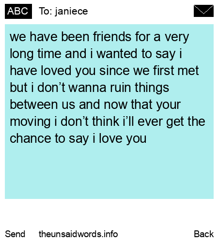 unsent message to janiece