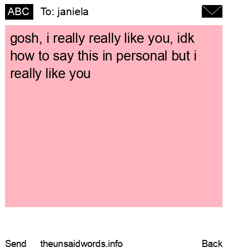 unsent message to janiela