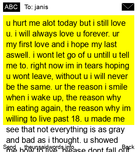 unsent message to janis