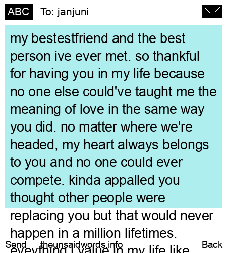 unsent message to janjuni