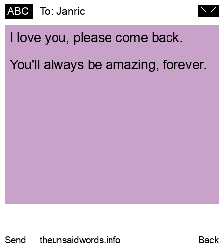 unsent message to Janric