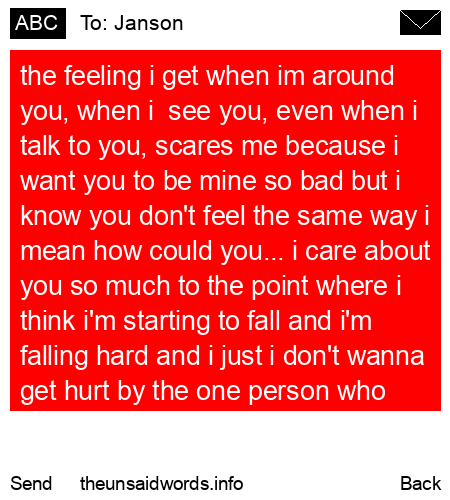 unsent message to Janson