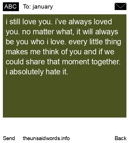 unsent message to january