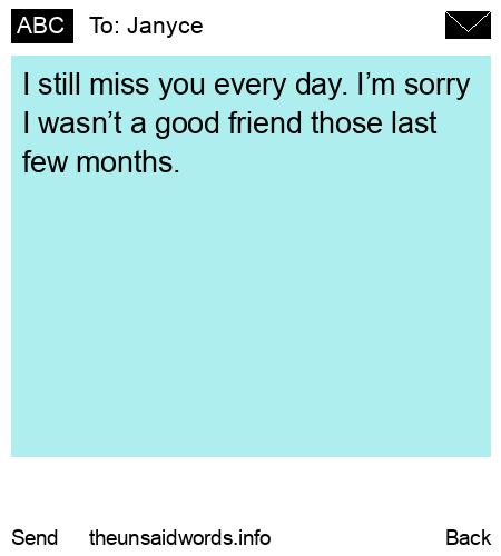 unsent message to Janyce