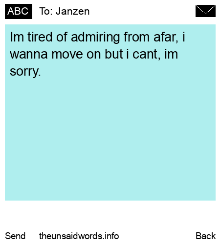 unsent message to Janzen