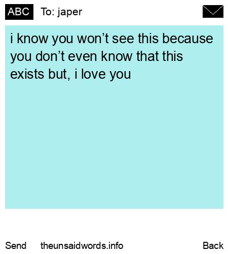 unsent message to japer