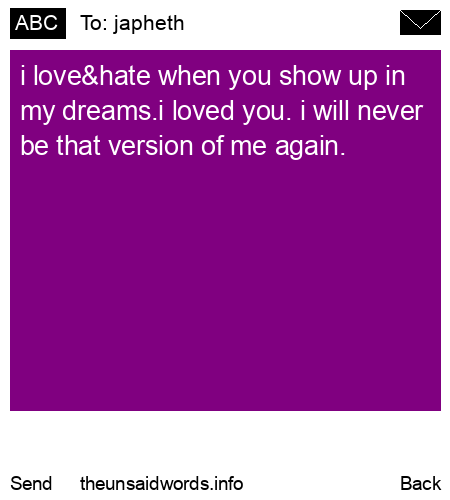 unsent message to japheth