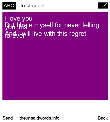 unsent message to Japjeet 
