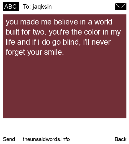 unsent message to jaqksin
