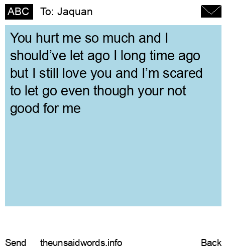 unsent message to Jaquan