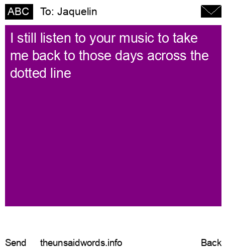 unsent message to Jaquelin 