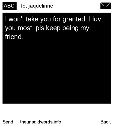 unsent message to jaquelinne