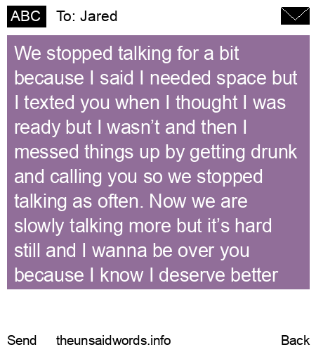 unsent message to Jared