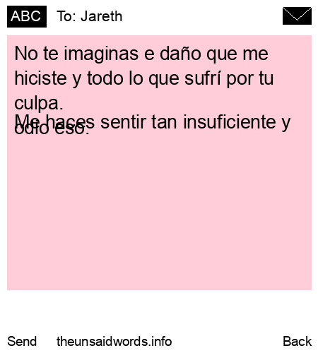 unsent message to Jareth
