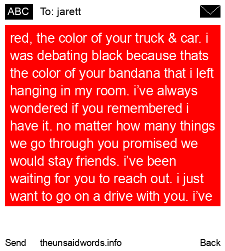 unsent message to jarett