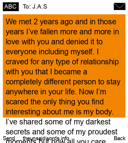 unsent message to J.A.S