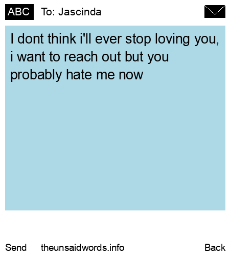 unsent message to Jascinda