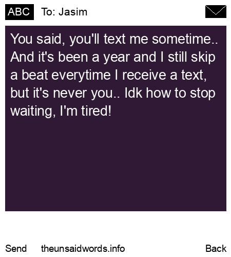 unsent message to Jasim