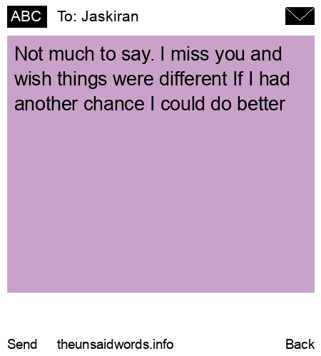 unsent message to Jaskiran 
