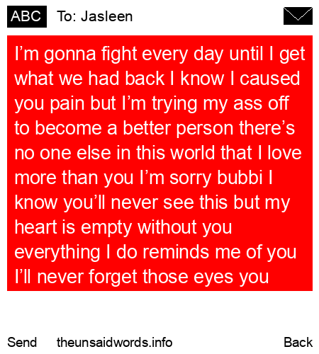 unsent message to Jasleen