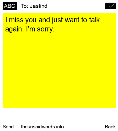 unsent message to Jaslind
