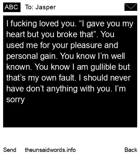 unsent message to Jasper