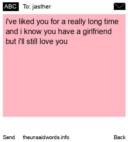 unsent message to jasther