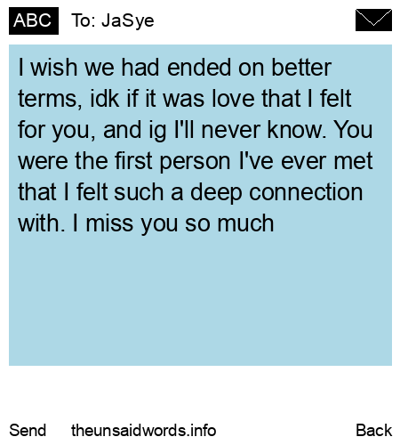 unsent message to JaSye