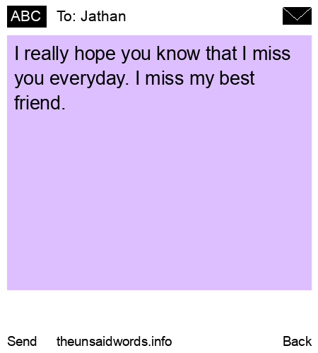 unsent message to Jathan 