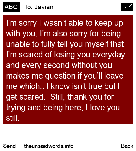 unsent message to Javian