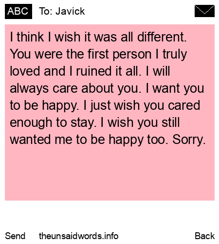 unsent message to Javick