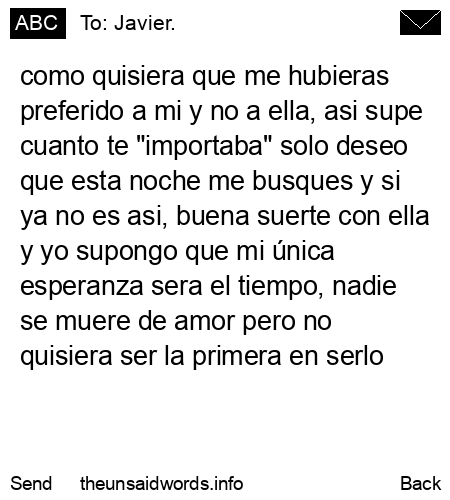 unsent message to Javier.