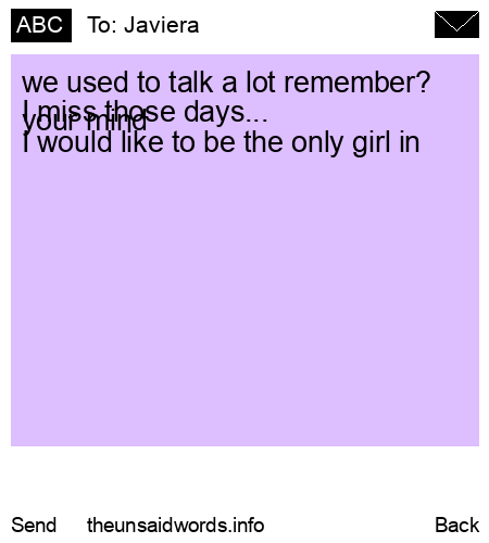 unsent message to Javiera