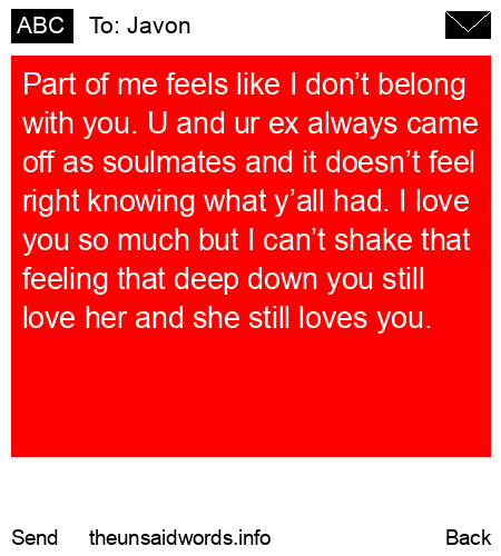 unsent message to Javon