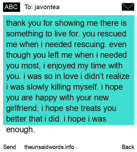 unsent message to javontea