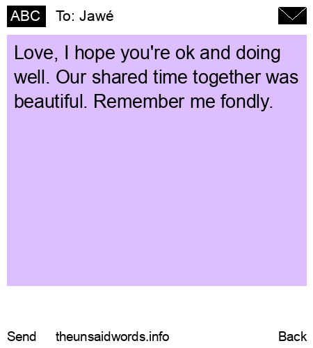 unsent message to Jawé