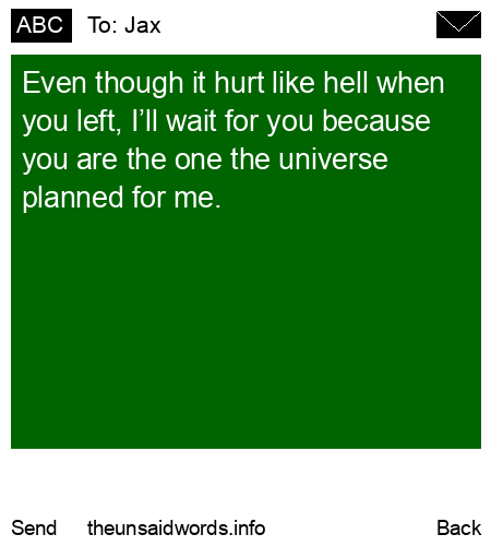 unsent message to Jax