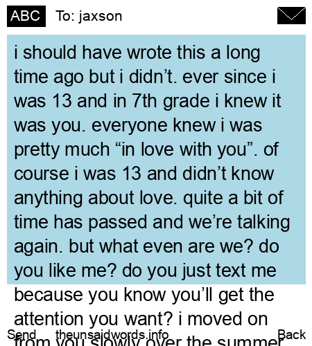 unsent message to jaxson