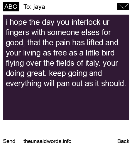 unsent message to jaya