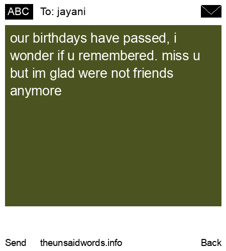 unsent message to jayani