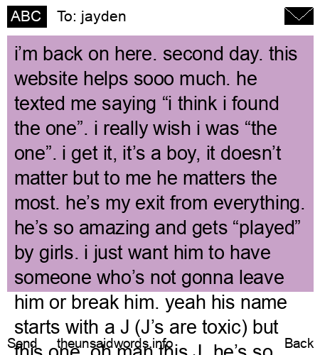 unsent message to jayden